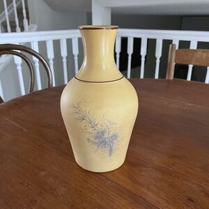 Vintage Handmade Clay Vase w/Stamped Floral Print